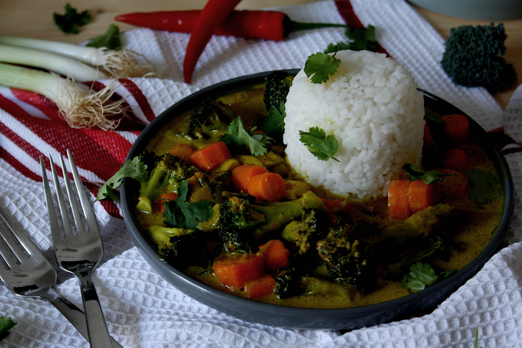 Vegetarisches Curry mit Reis | Rezept auf carry on cooking